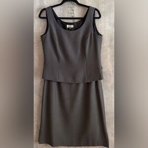 Tahari A.S.L. Women’s 2pc Black & White Houndstooth Sleeveless Top Skirt Sz 10P